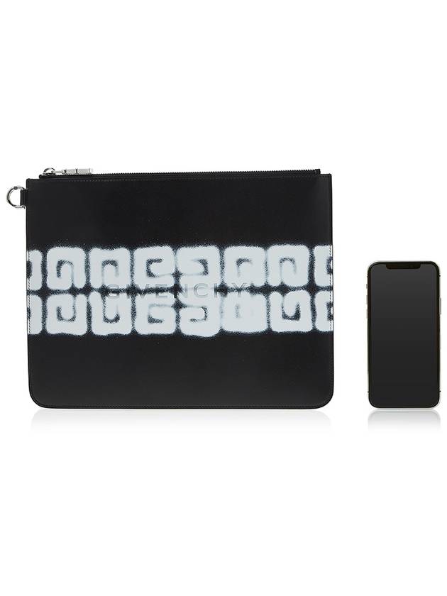 Cheeto Tag Effect 4G Leather Clutch Bag Black - GIVENCHY - BALAAN.