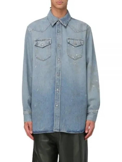 Relaxed Fit Denim Long Sleeve Shirt Light Blue - ACNE STUDIOS - BALAAN 2