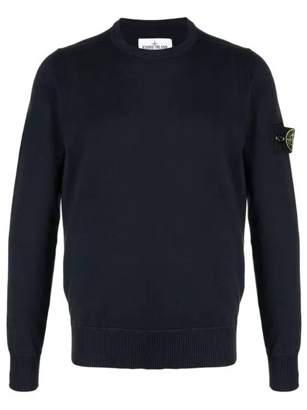 Wappen Patch Cotton Knit Top Navy - STONE ISLAND - BALAAN 3