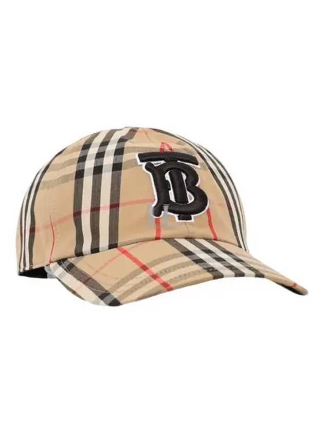 Monogram Motif Vintage Check Cotton Baseball Cap Archive Beige - BURBERRY - BALAAN 2