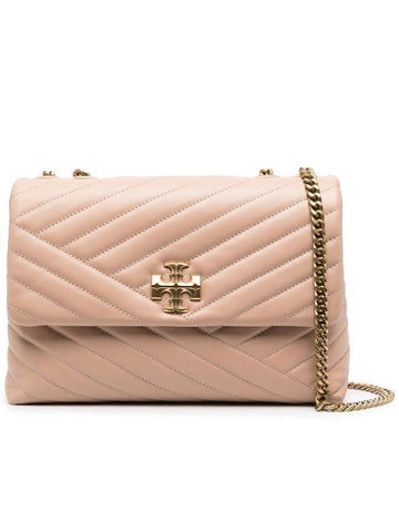 Kira Chevron Convertible Shoulder Bag Devon Sand - TORY BURCH - BALAAN 1