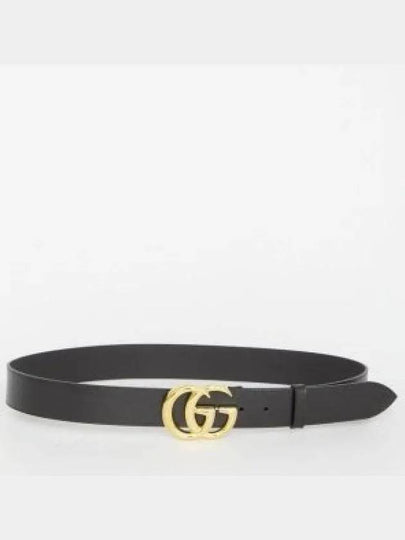 GG Marmont Buckle Leather Belt Black - GUCCI - BALAAN 2