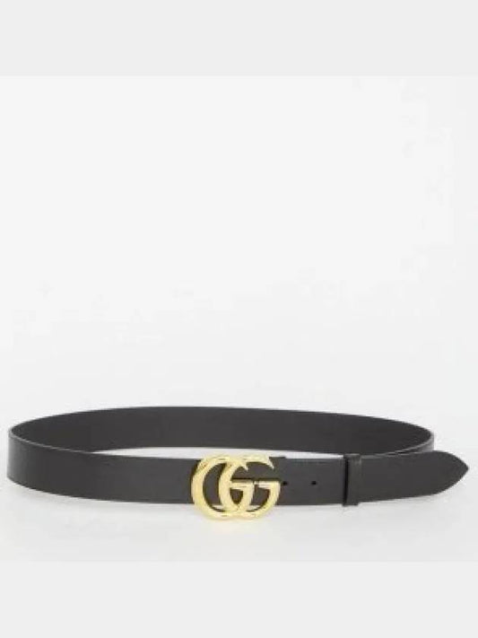 GG Marmont Buckle Leather Belt Black - GUCCI - BALAAN 2