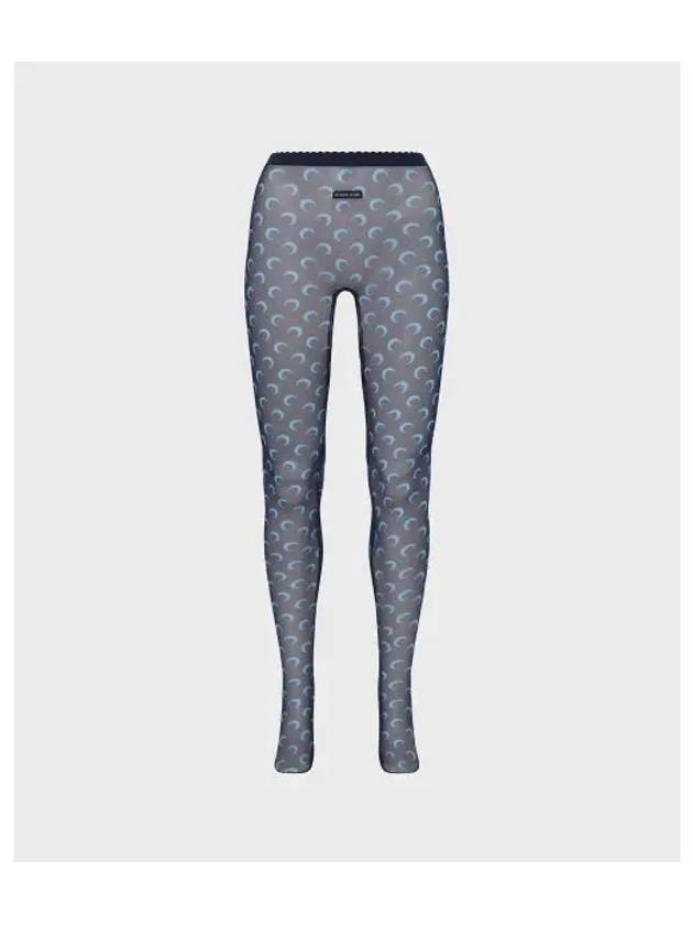 Women s Moon Printed Mesh Tights Navy - MARINE SERRE - BALAAN 1