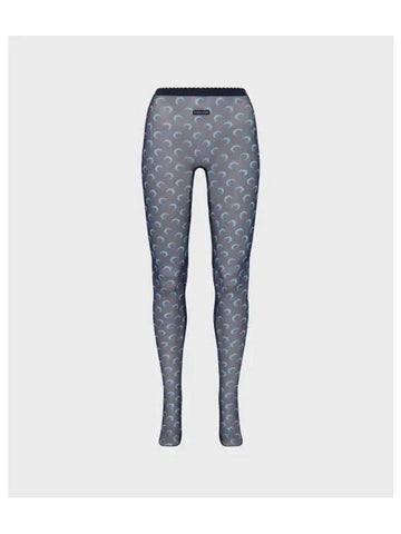 Women s Moon Printed Mesh Tights Navy - MARINE SERRE - BALAAN 1