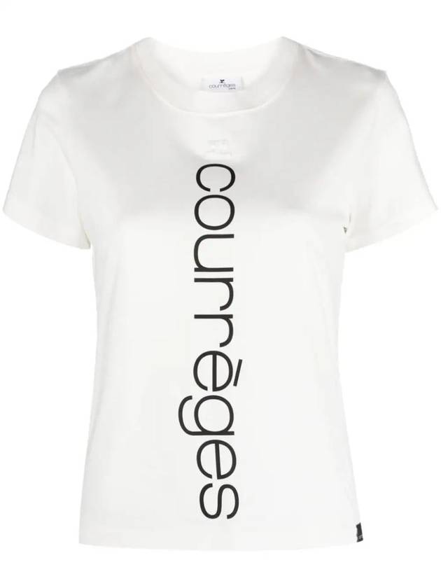 Courrèges Cotton T-Shirt With Logo Print - COURREGES - BALAAN 1