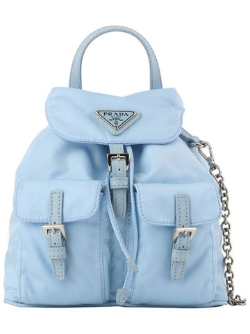 1BH029 Re Nylon Mini Backpack Chain Cross Bag 34081Y - PRADA - BALAAN 1