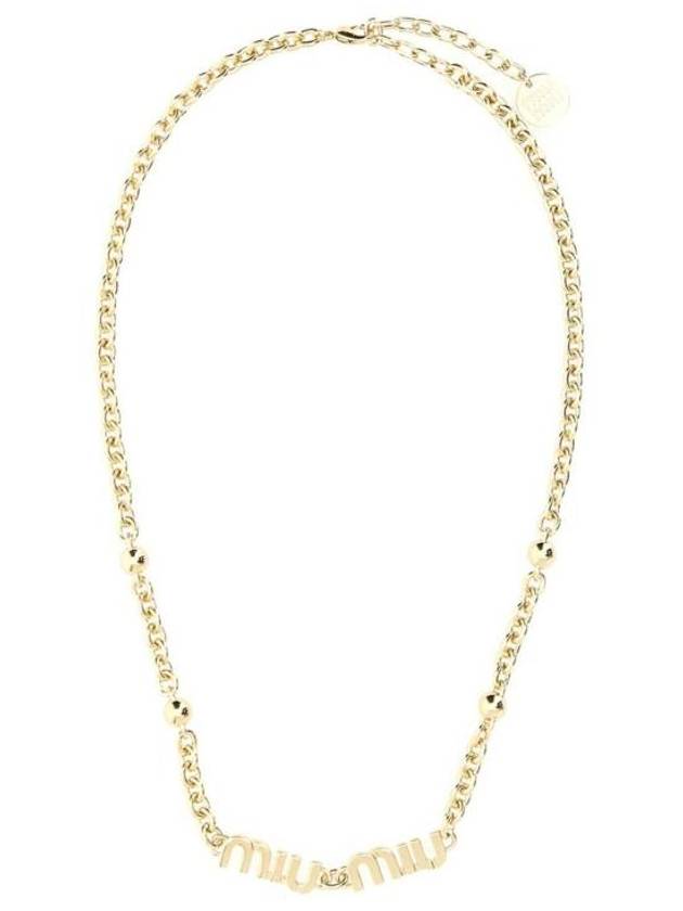 Logo Metal Necklace Gold - MIU MIU - BALAAN 2