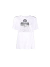 Zewel Logo Print Linen Short Sleeve T-Shirt White - ISABEL MARANT - BALAAN 3