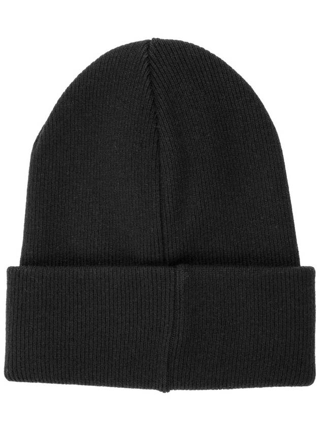 Rib Knit Wool Beanie Black - DSQUARED2 - BALAAN 4