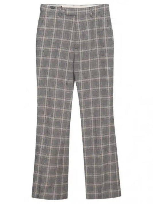 Check Linen Wool Tailored Pants Suit Men s Slacks - GUCCI - BALAAN 1