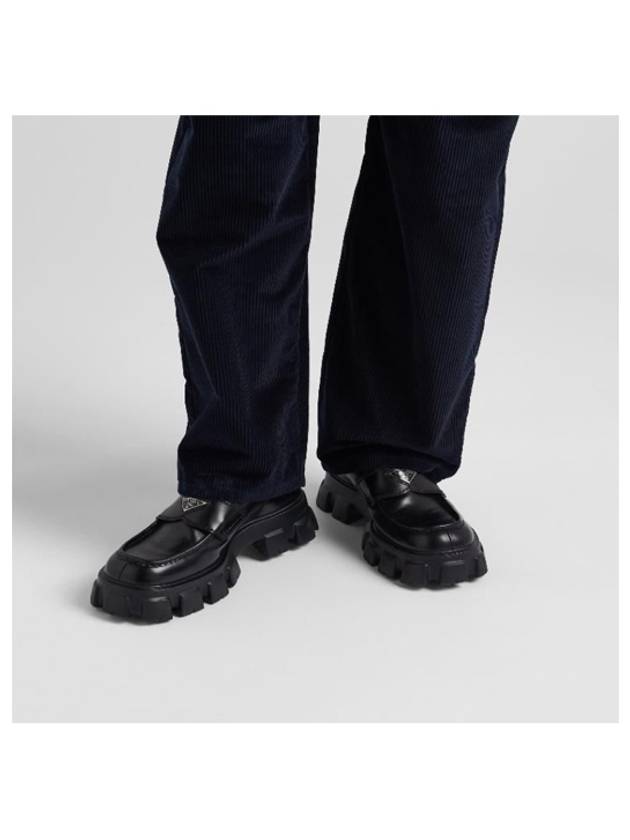 Monolith Brushed Leather Loafers Black - PRADA - BALAAN 6