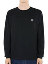 Logo Patch Cotton Jersey Long Sleeve T-Shirt Black - STONE ISLAND - BALAAN 3