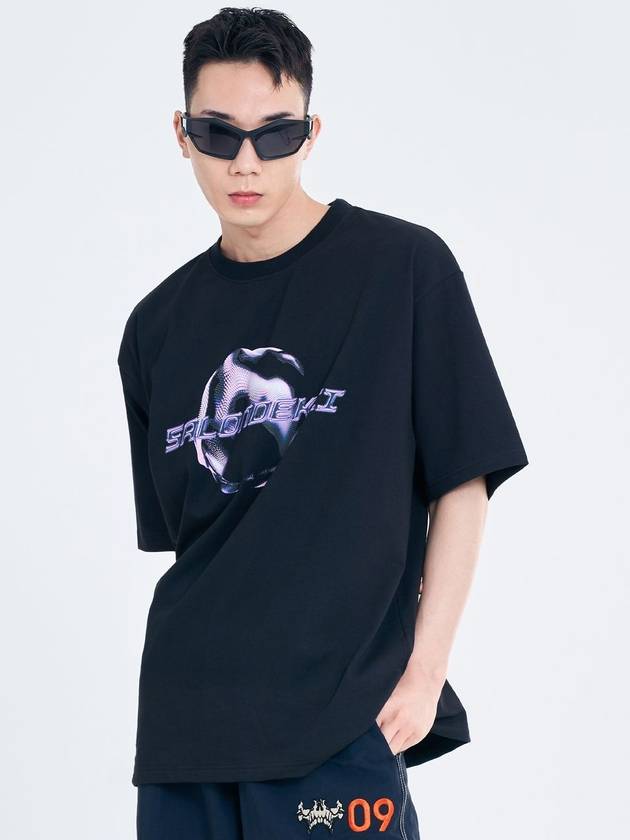 Salon de Key Unisex Geo Sphere X Large Fit Short Sleeve T-Shirt Black SDKIISD240514HT006 - SALONDEKII SDLABEL - BALAAN 7