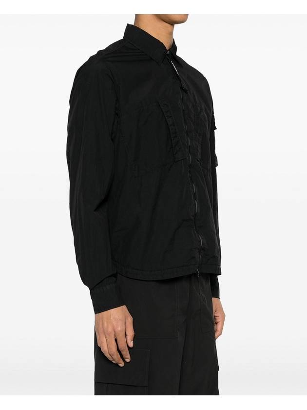 Taylon L Zipped Long Sleeve Shirt Black - CP COMPANY - BALAAN 3