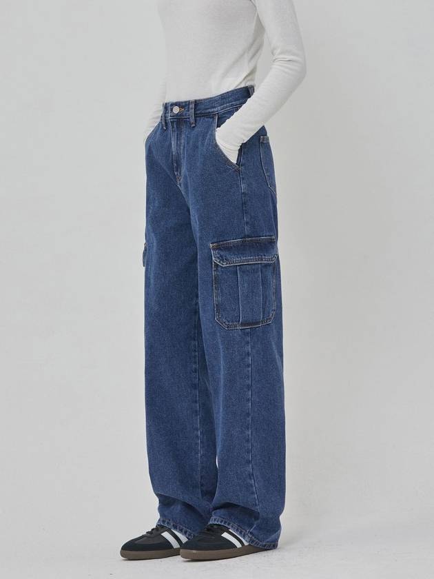 Denim Cargo Work Pants Indigo - RYUL+WAI: - BALAAN 1