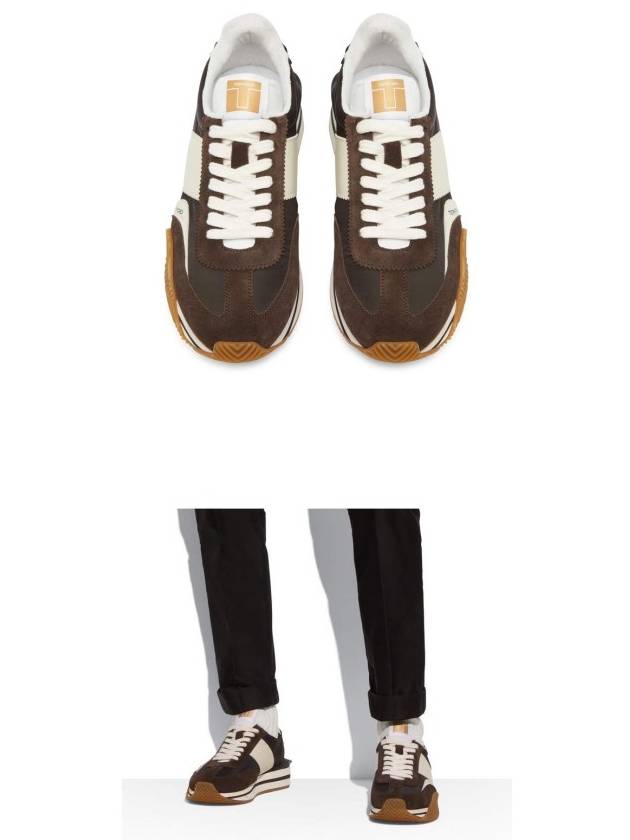 Logo James Panel Low Top Sneakers Brown - TOM FORD - BALAAN 6