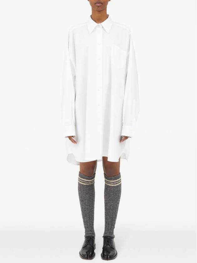 Oversized Long Sleeve Shirt Optical White - MAISON MARGIELA - BALAAN 3