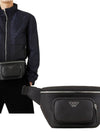 Men's Reclamed Leather Eagle Putty Belt Bag Black - EMPORIO ARMANI - BALAAN 3