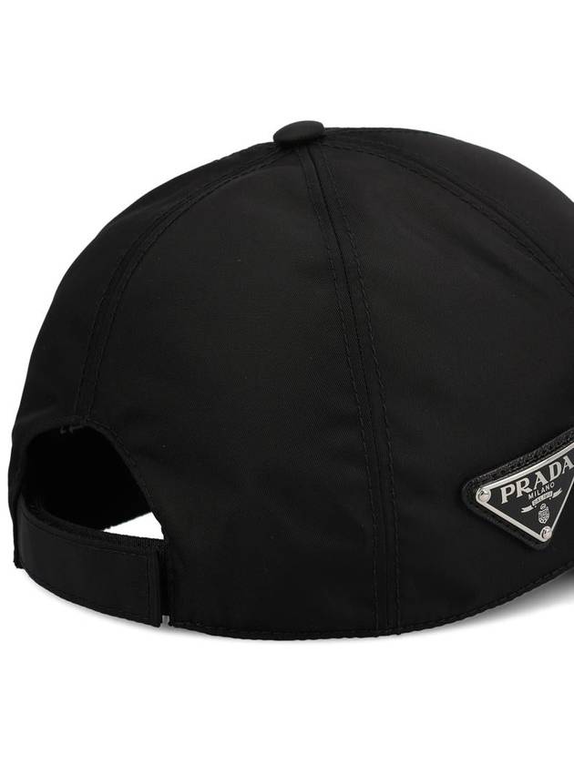 Re-Nylon Triangle Logo Baseball Cap Black - PRADA - BALAAN 5