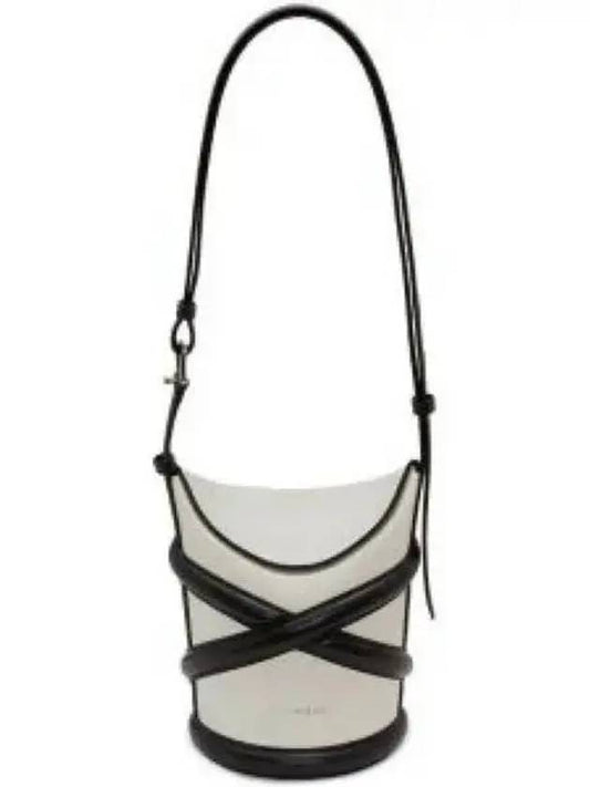 The Curve Two-Tone Bucket Bag White Black - ALEXANDER MCQUEEN - BALAAN 2