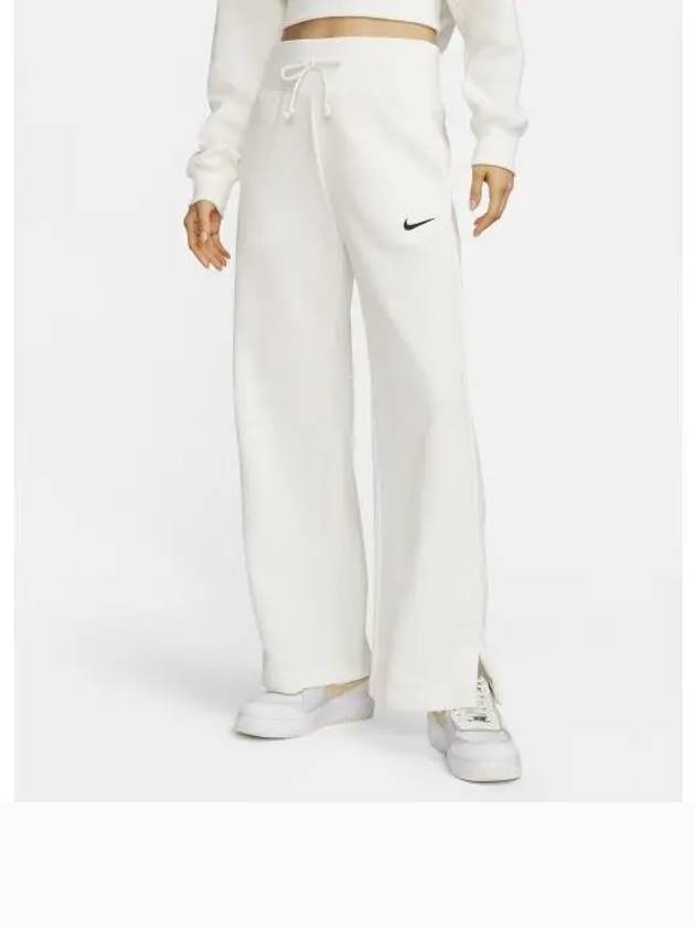 Sportswear Phoenix Fleece High Waist Wide Leg French Terry Straight Pants White - NIKE - BALAAN 2