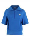 Golf Tennis Big Collar Zip Up T-Shirt Blue - AVAVE - BALAAN 3