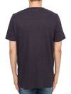 Karman Logo Linen Short Sleeve T-Shirt Navy - ISABEL MARANT - BALAAN 4