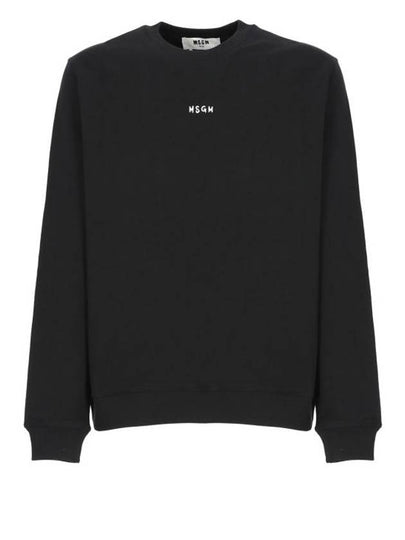 Brushed Micro Logo Cotton Sweatshirt Black - MSGM - BALAAN 2