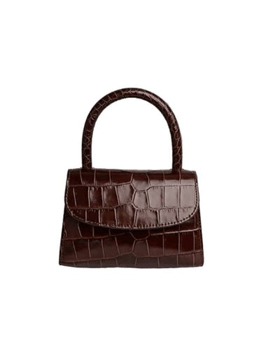 MINI CROCO EMBOSSED LEATHER TOTE BAG NUTELLA B1BQFM014WTHBR1CW0 - BY FAR - BALAAN 1