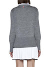 Jersey Stitch Ribbon Tie Knit Top Grey - THOM BROWNE - BALAAN 4