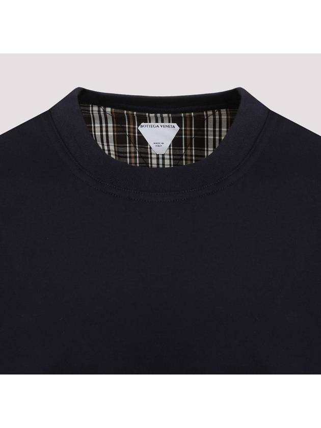 Reversible Cotton Short Sleeve T-Shirt Navy - BOTTEGA VENETA - BALAAN 4