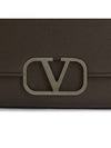 Signature V Logo Leather Cross Bag Brown - VALENTINO - BALAAN 9