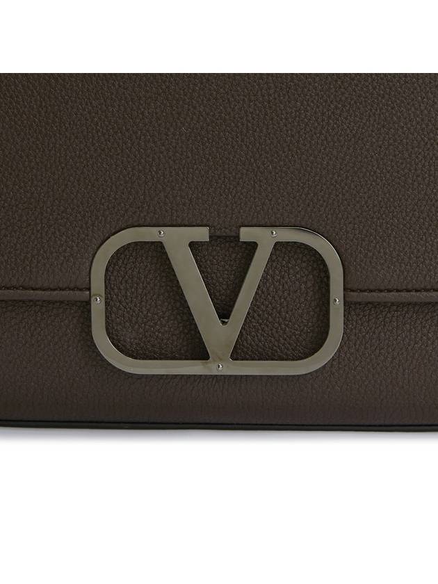 Signature V Logo Leather Cross Bag Brown - VALENTINO - BALAAN 9