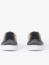 House Check Panel Leather Low Top Sneakers Black - BURBERRY - BALAAN 3