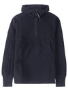 Men's Diagonal Fleece Goggles Half Zip Up Brushed Anorak Navy - CP COMPANY - BALAAN 2