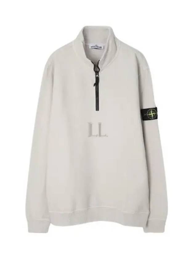 Brushed Cotton Half Zip-Up Sweatshirt Plaster - STONE ISLAND - BALAAN 2