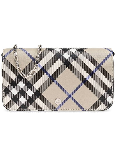 Check Chain Strap Long Wallet Lichen - BURBERRY - BALAAN 2