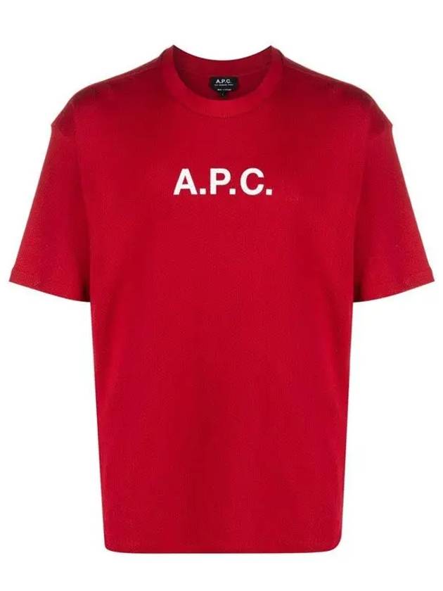 Moran Openwork Short Sleeve T-Shirt Red - A.P.C. - BALAAN 2