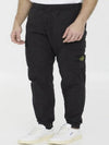 Stretch Cotton Tela Paracadute Cargo Straight Pants Black - STONE ISLAND - BALAAN 5