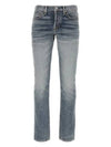 Cotton Straight Jeans Blue - TOM FORD - BALAAN 4