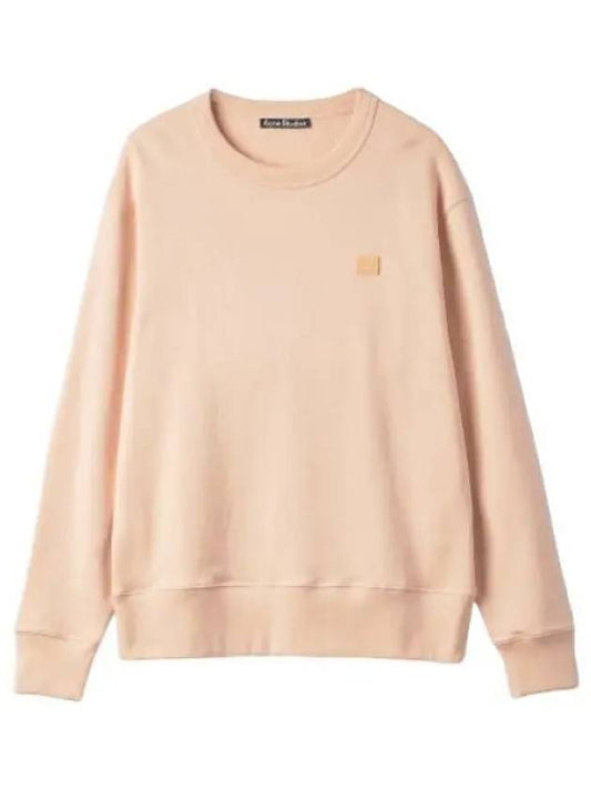 Face patch crew neck sweatshirt powder pink t shirt - ACNE STUDIOS - BALAAN 1