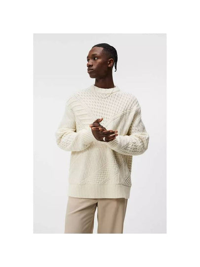 Savio Mock Neck Cable Knit Top Cloud White - J.LINDEBERG - BALAAN 2