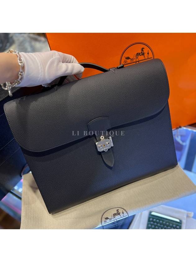 Saka Depeche 137 Briefcase Briefcase Black App Song - HERMES - BALAAN 6