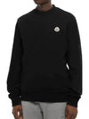 Men's Logo Patch Sweatshirt Black - MONCLER - BALAAN 3