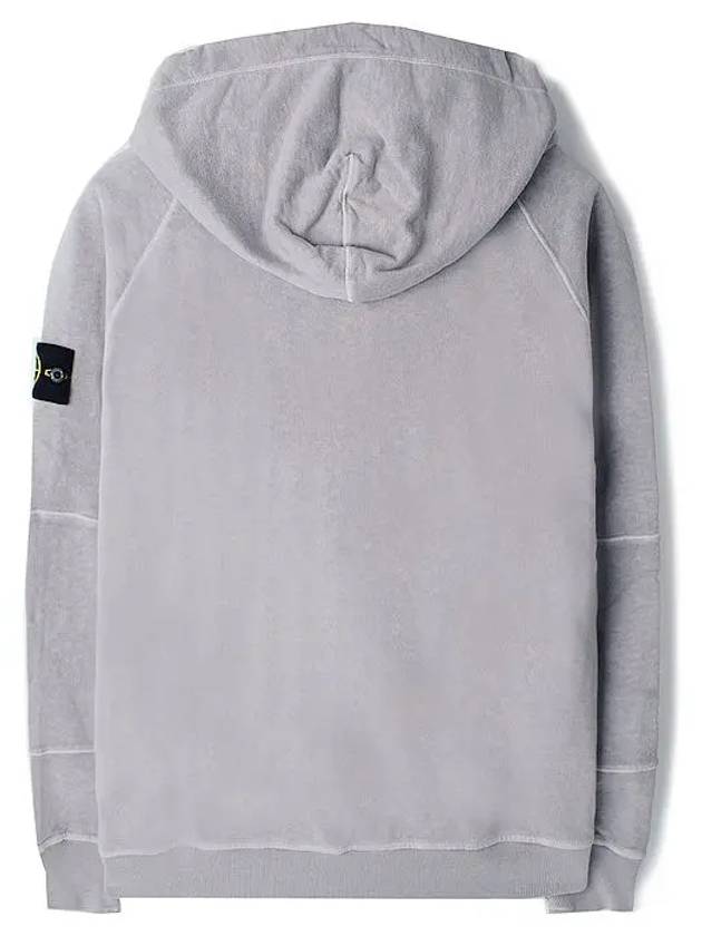 Logo Patch Cotton Zip Up Hoodie Lavender Gray - STONE ISLAND - BALAAN 3