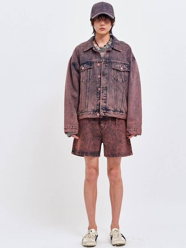 Oversized Trucker Denim Jacket Wine - C WEAR BY THE GENIUS - BALAAN 4