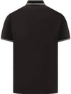 Stretch Cotton Pique Short Sleeve Polo Shirt Black - STONE ISLAND - BALAAN 3