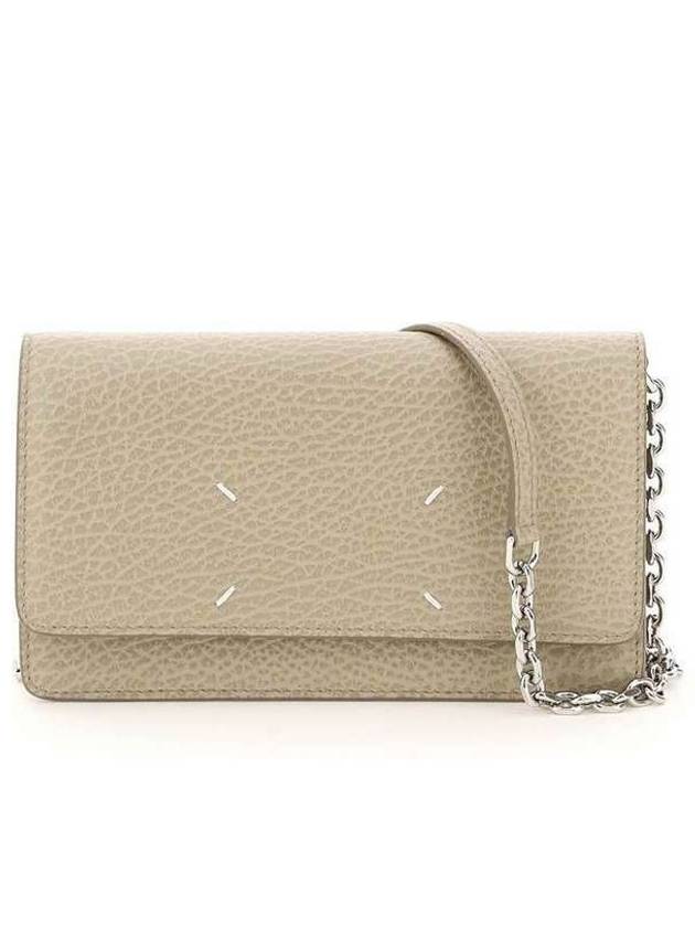 Stitched Chain Leather Cross Bag Beige - MAISON MARGIELA - BALAAN 2