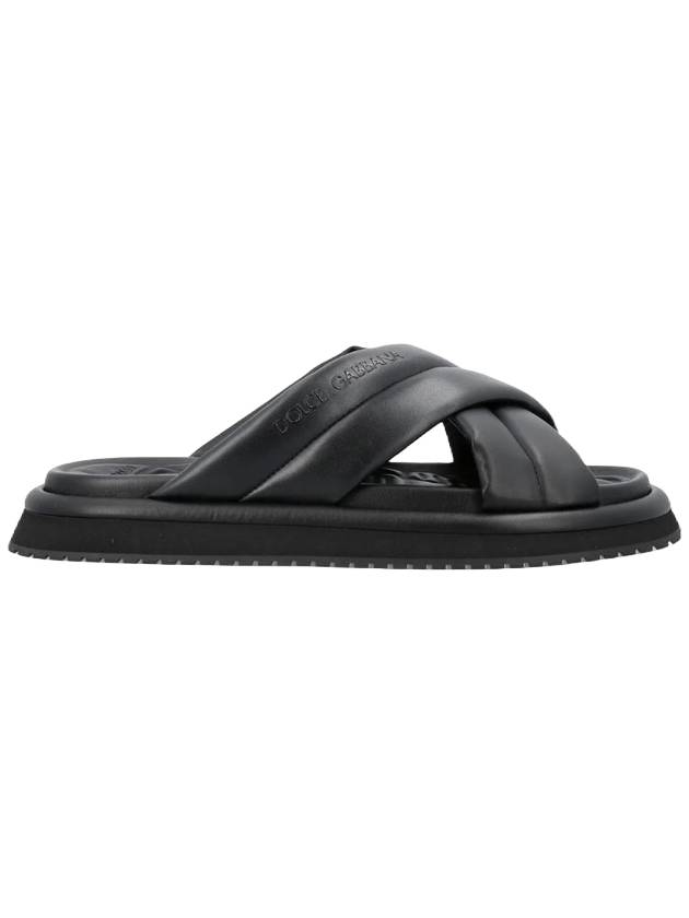 Napa Look Fabric Sandals Black - DOLCE&GABBANA - BALAAN 1